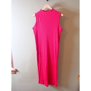 Passports Of Pier 1 Imports Red Knit Sweater Dress Medium Sleeveless Vintage